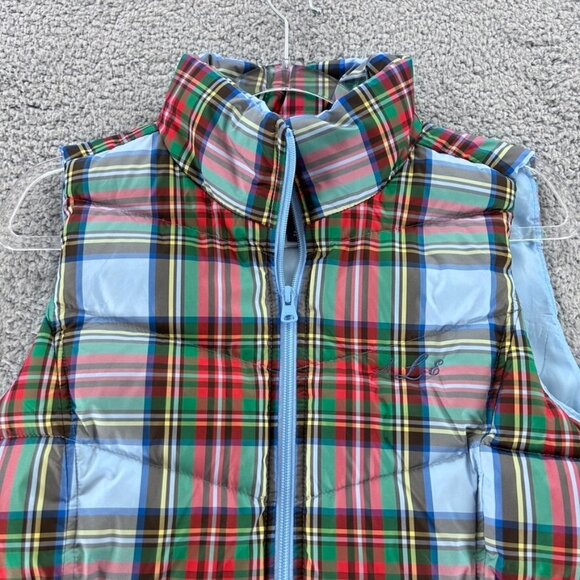 Lands' End Vest S/T 6-8 Women's Multicolor Plaid Down Puffer Lining Futter - Picture 3 of 13